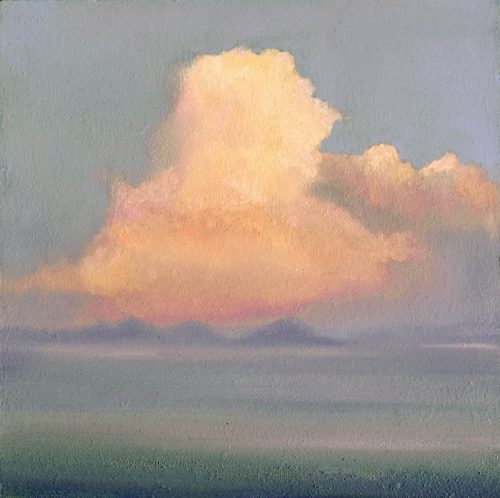 John OGrady Art - Into the West III | A skyscape with a large cumulus on the west coast of Ireland - Irish landscape painting