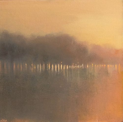 John O'Grady Art - The Awakening | A large statement artwork with subtle misty gold hue