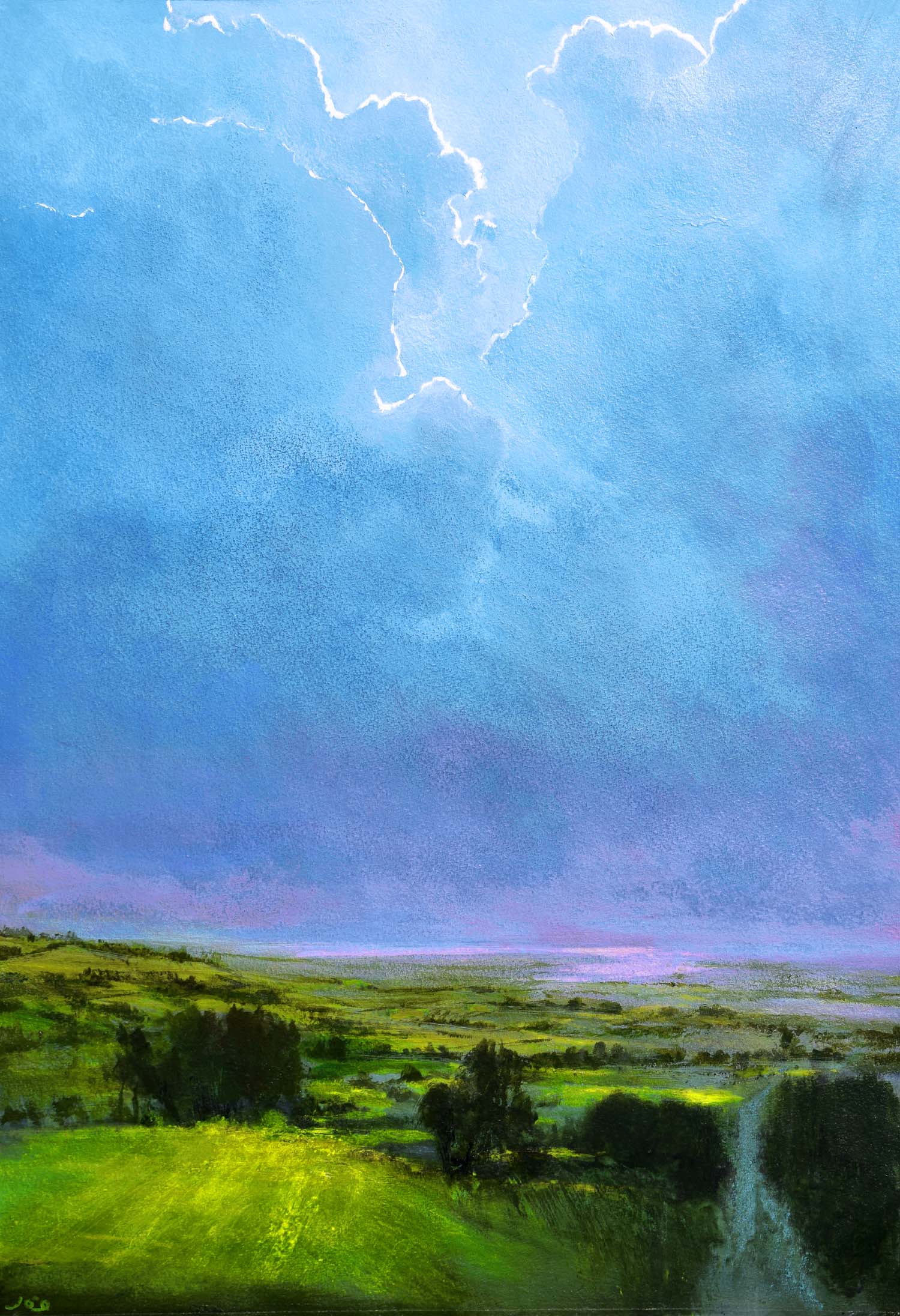 Sky painting with billowing clouds | Looking Up by John O'Grady