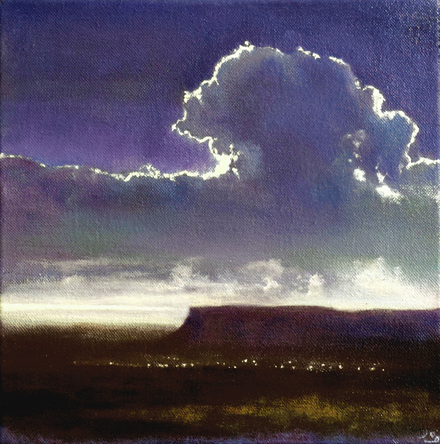 Between the Dark and Dawn by John O'Grady | A view of Ben Bulben at dawn when light rises on the horizon to reveal the subtle violet and brown colours of the land