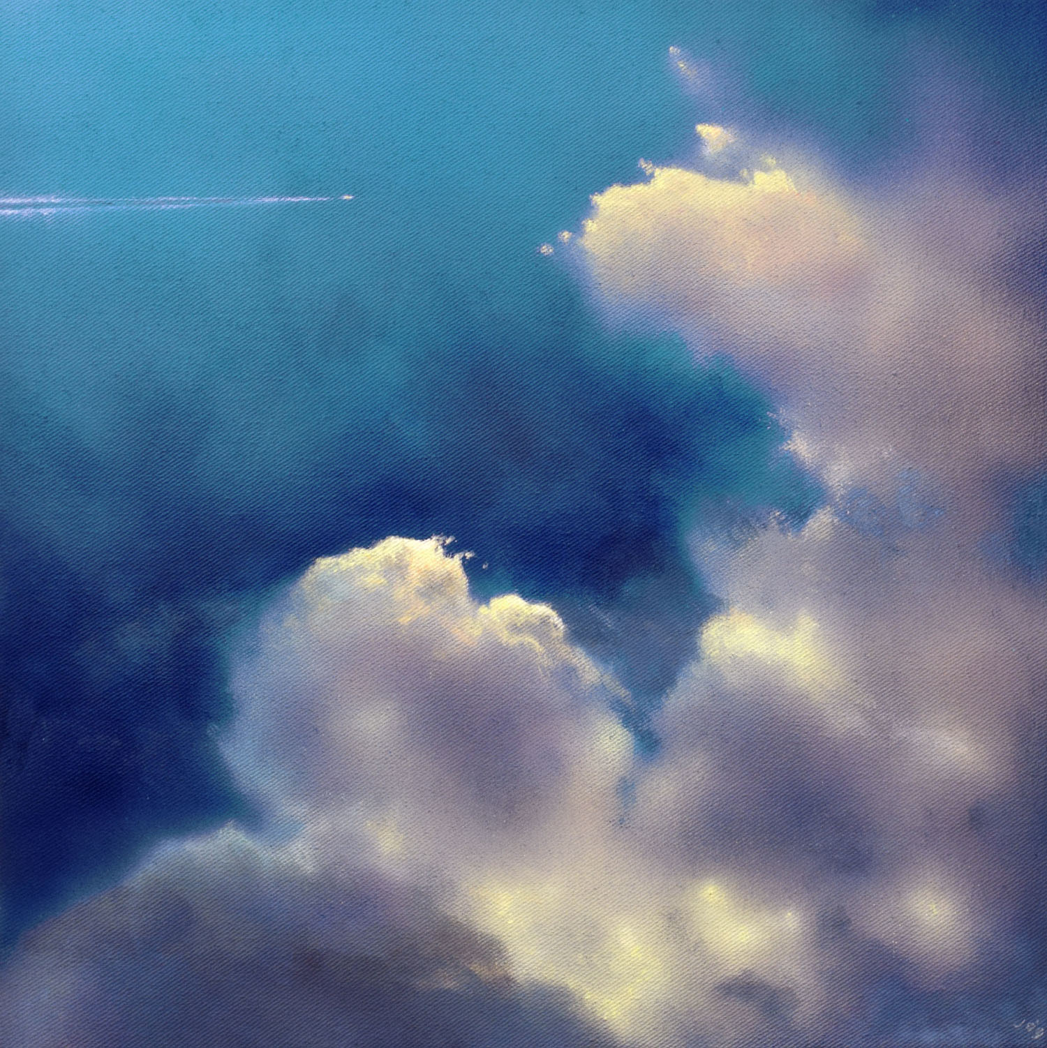 Icarus I by John O'Grady | A striking skyscape with large cumulus clouds in a blue sky
