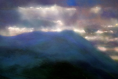 Detail of sky with passing clouds from As Far as the Eye Can See VII by John O'Grady