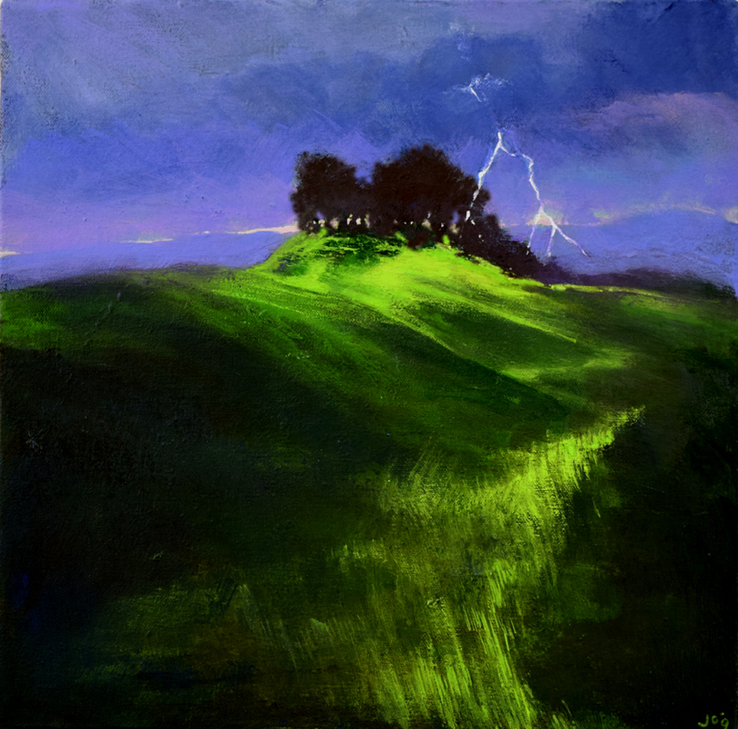 Painting of a stormy evening 'The Fairy Rath VI' by John O'Grady